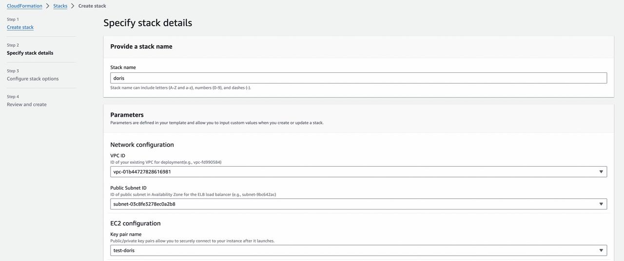 Configure the specific parameter