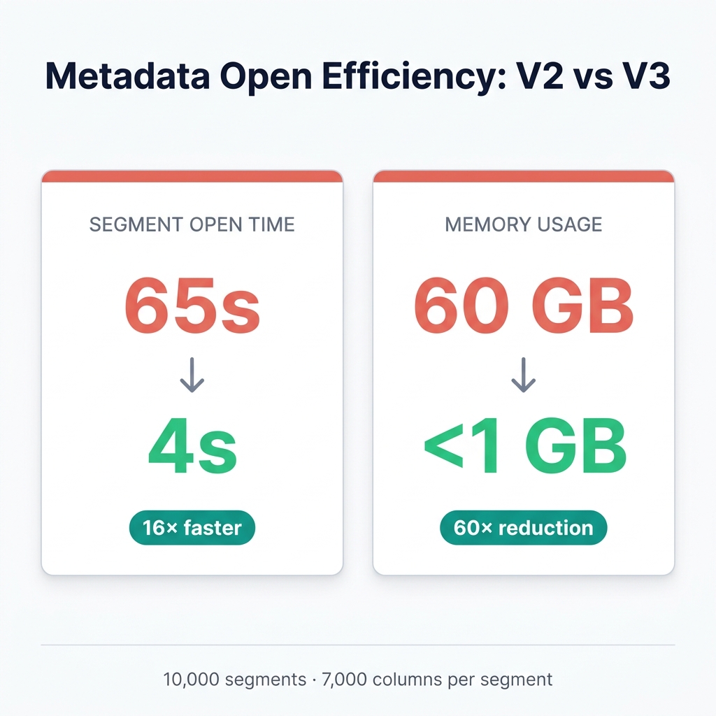 存储格式 V3 — 元数据打开效率