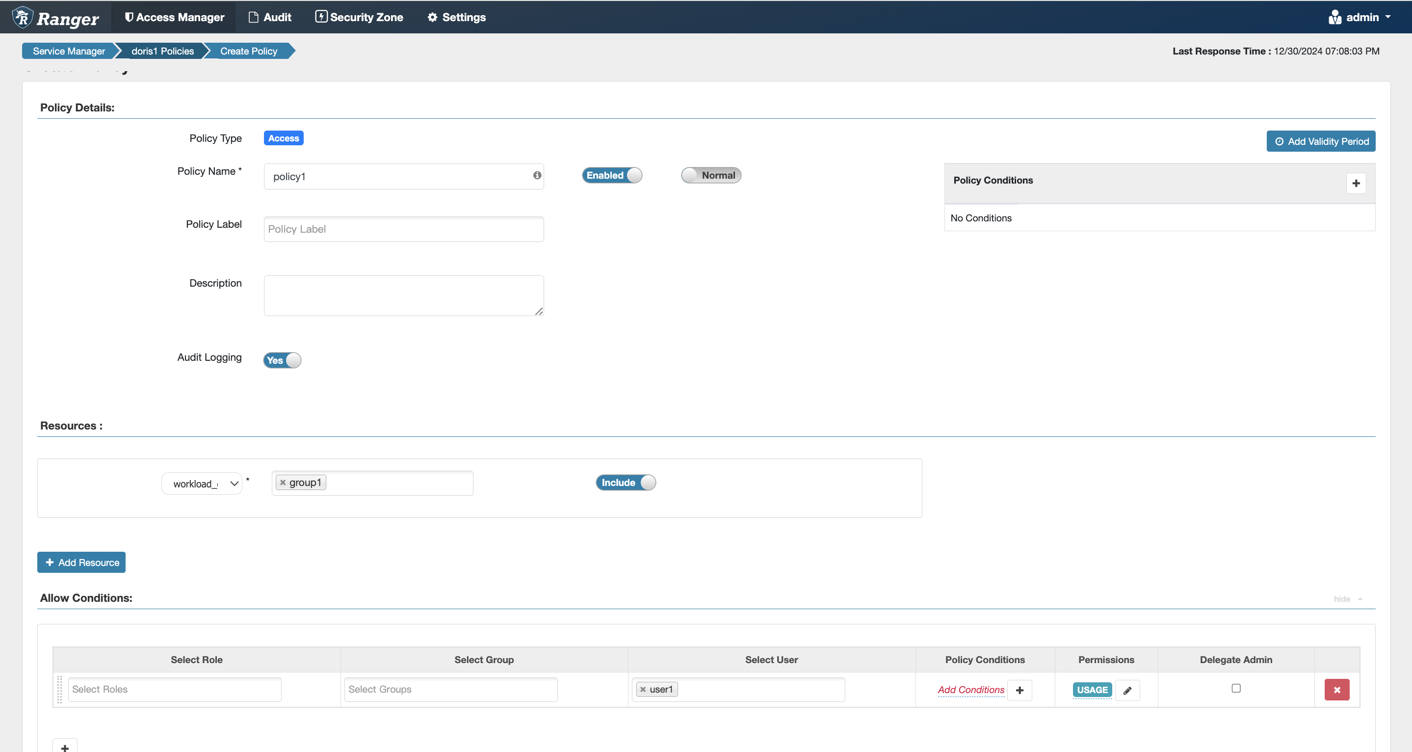  Workload Group Permissions
