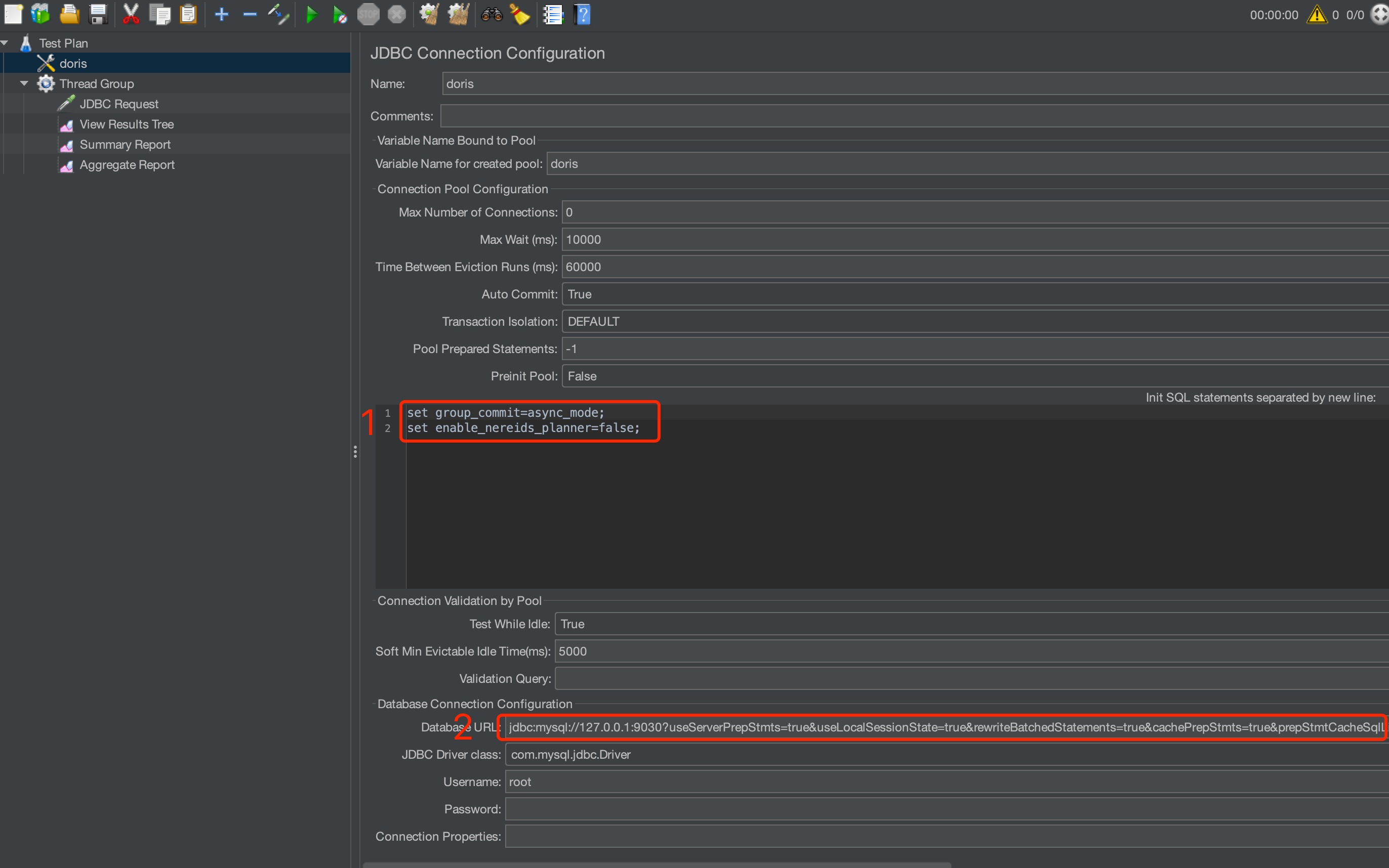 jmeter parameter settings